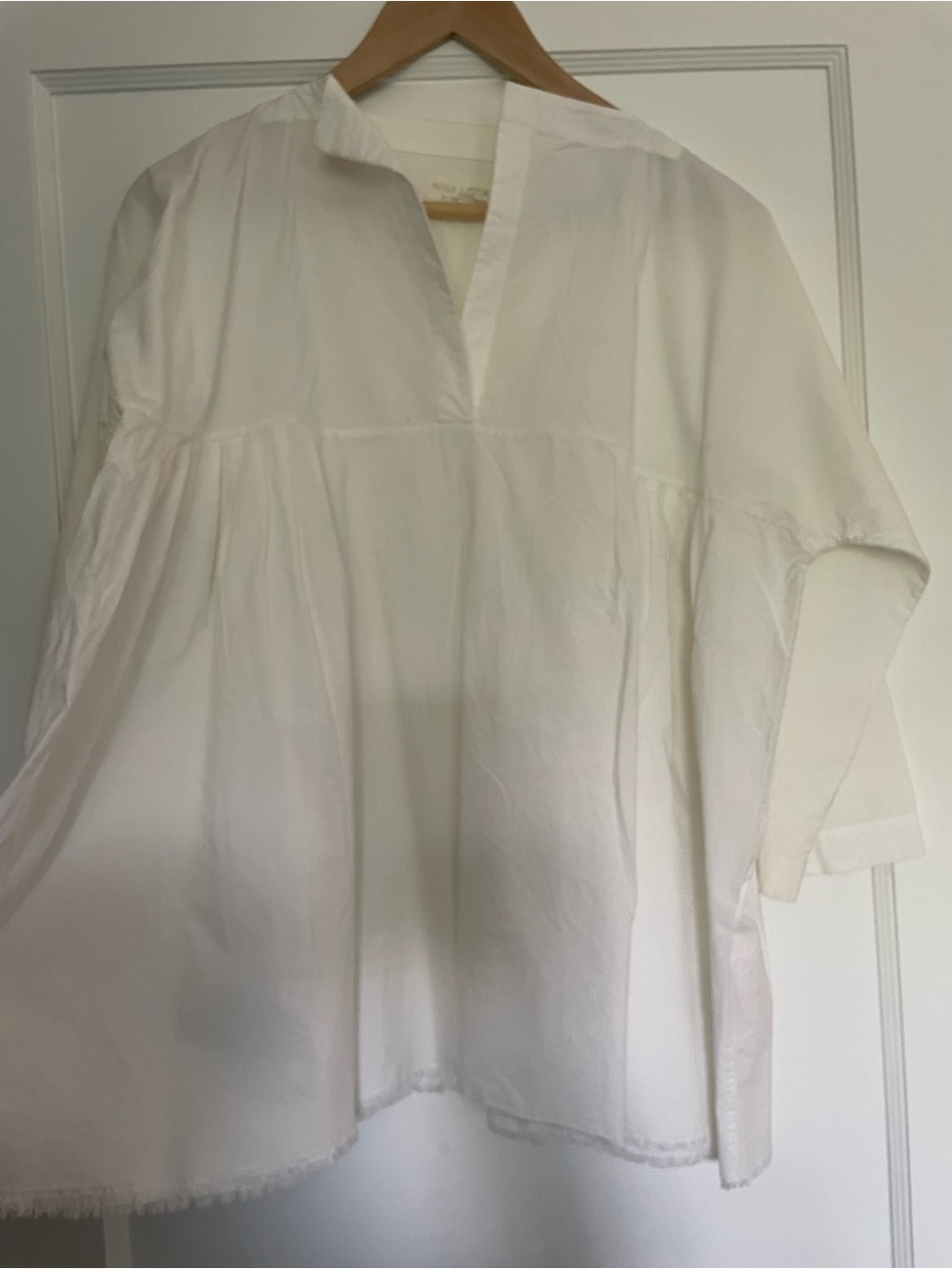 Nili Lotan White Cotton Poplin Tunic Popover, size S - Picture 3 of 13